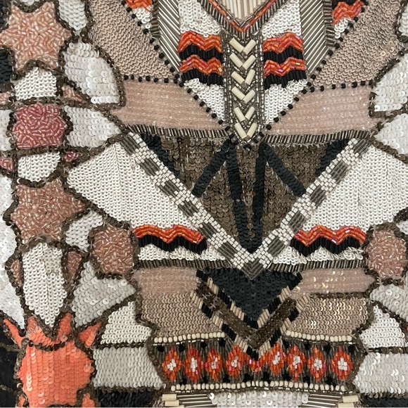 All Saints Aztec Sequin Hand Embelished Mini Dress size 4 - Picture 3 of 6